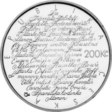 Stříbrná pamětní mince 200 Kč Novotná
